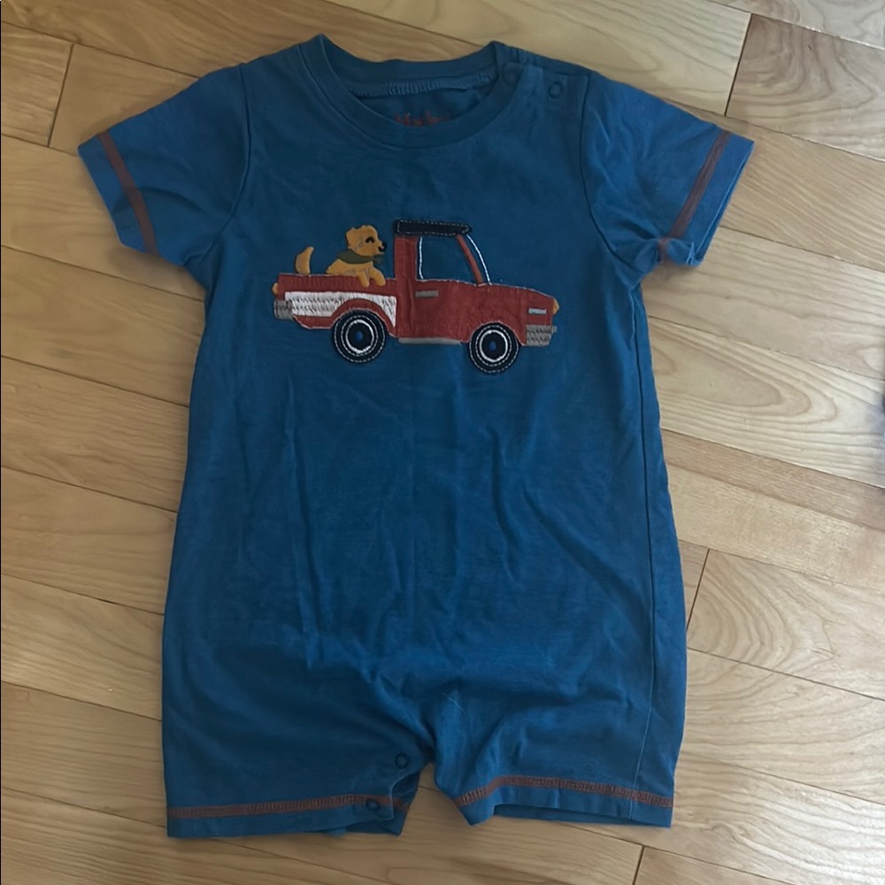 Hatley Baby Blue Romper with Red Truck